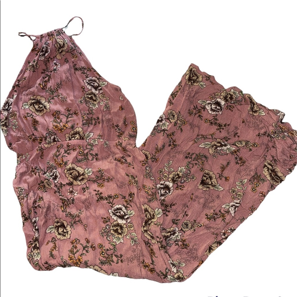 Pink floral halter forever 21 maxi dress